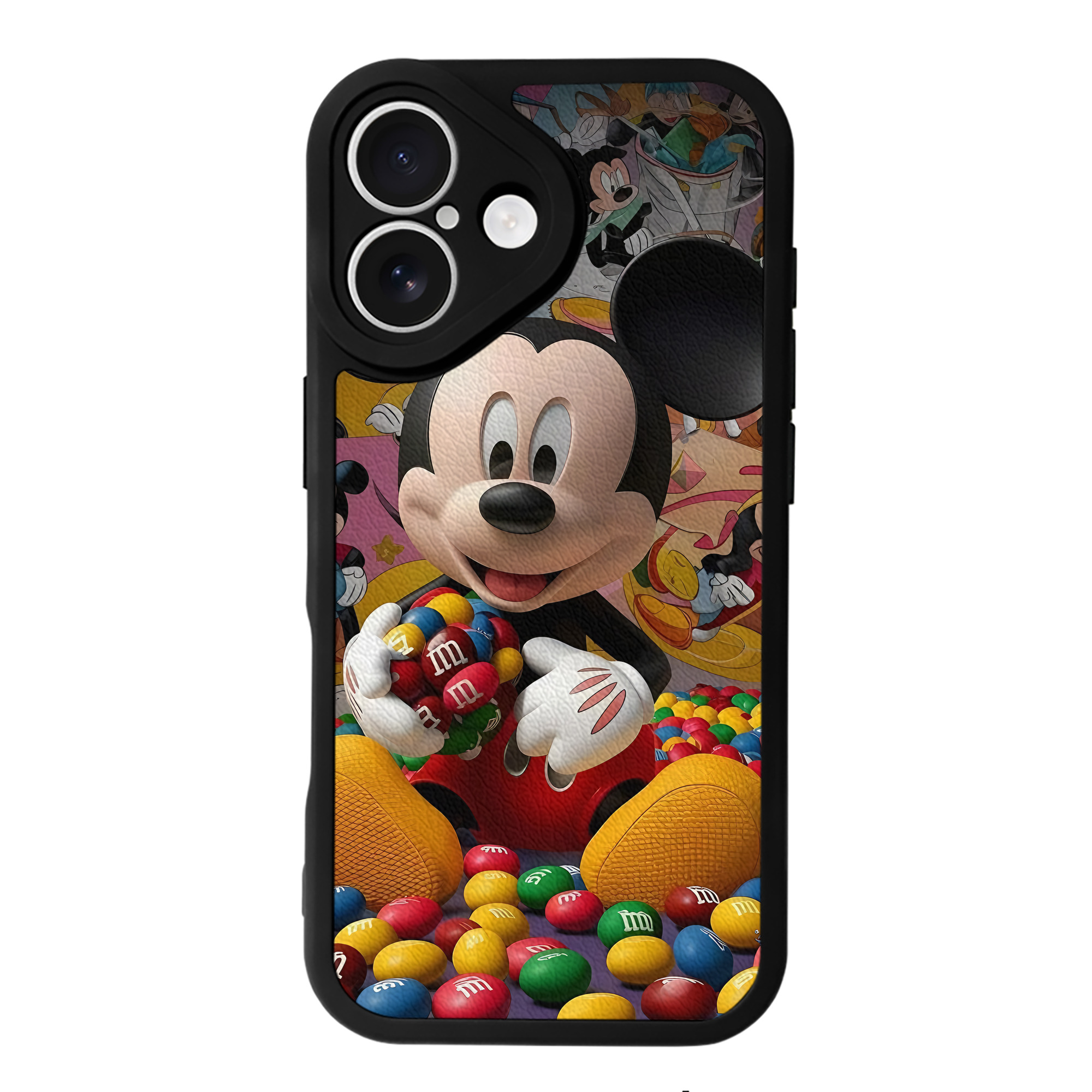 （画像用） ミッキーマウス Mickey Mouse 【iPhone 16シリーズ対応】シリコンスマホケース（レザー調） 材質：シリコン